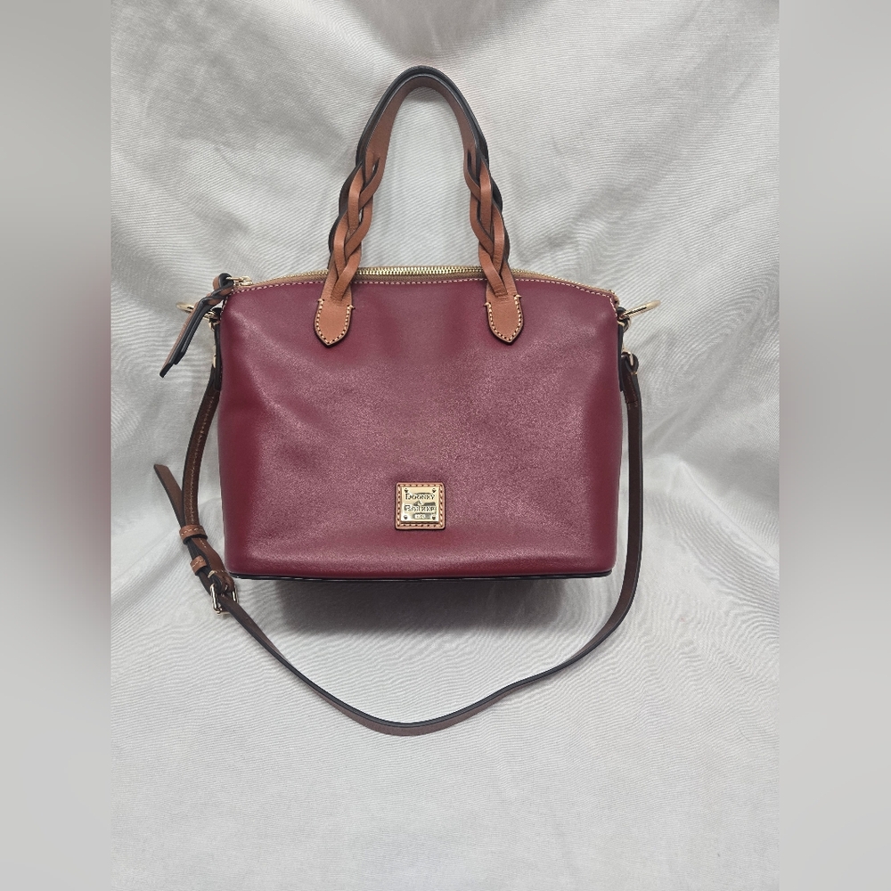 Donney & Bourke Heidi Satchel In Mulberry/Tan Leather